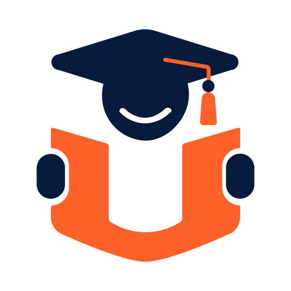 Graduation cap icon representing a simple student loan disbursement process for college students.