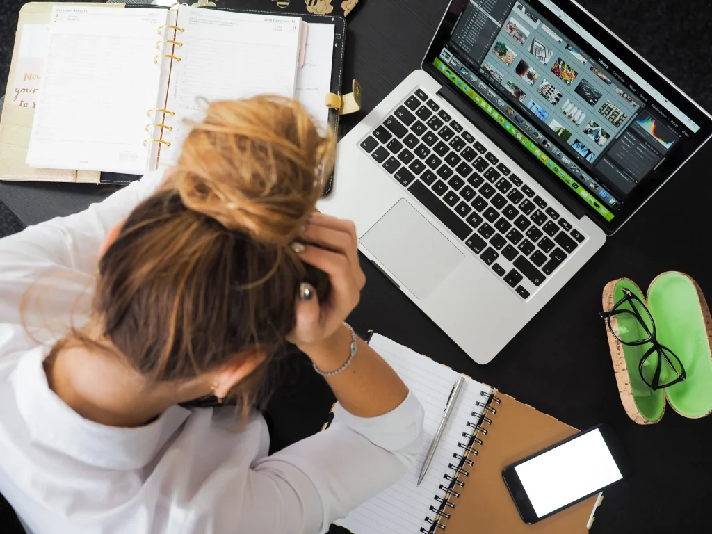 Stressed Student at computer